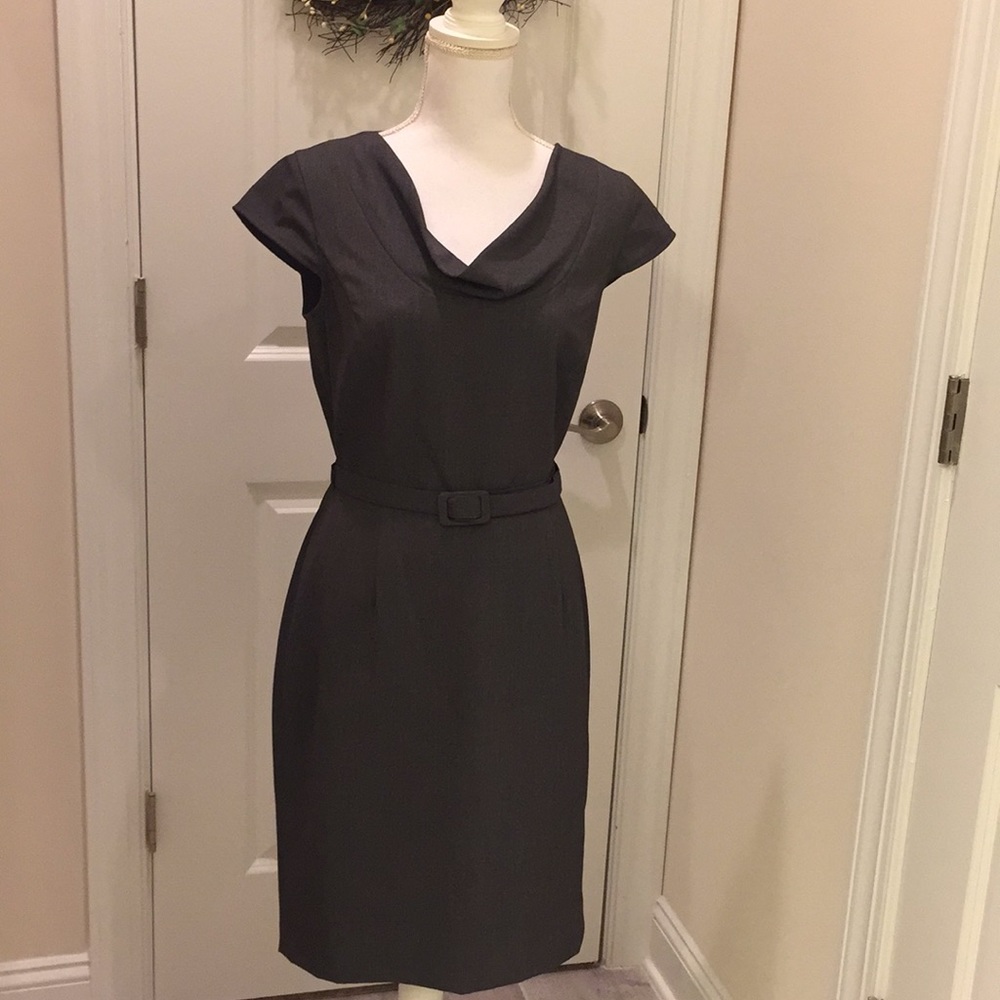 Calvin Klein gray belted dress
